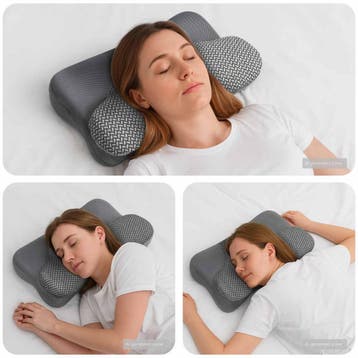 vidaXL Nek kussen Grijs Traagschuim 58 x 36 x 13 cm, Verzenden, Nieuw, Grijs