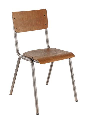 Vintage industriële schoolstoel - stoelen - metaal hout, Ophalen of Verzenden, Nieuw in verpakking, Meubilair