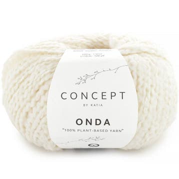 Katia Concept Onda - 80 Ecru - Katoen met Bouclé-effect, Hobby en Vrije tijd, Breien en Haken, Ophalen of Verzenden, Nieuw