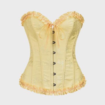 Sexy Jacquard Bustier Corset met Ruches en Push-Up Effect -, Verzenden