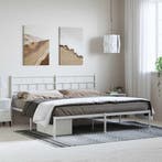 vidaXL Bedframe met hoofdbord metaal wit 183x213 cm, Huis en Inrichting, Slaapkamer | Bedden, Verzenden, Wit, Overige maten, Metaal