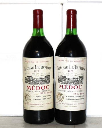 1975 Château Le Trehon - Médoc - 2 Magnums (1.5L), Nieuw