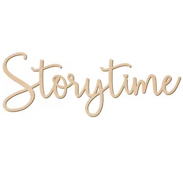 Houten wand tekst decoratie Storytime, Verzenden, Nieuw