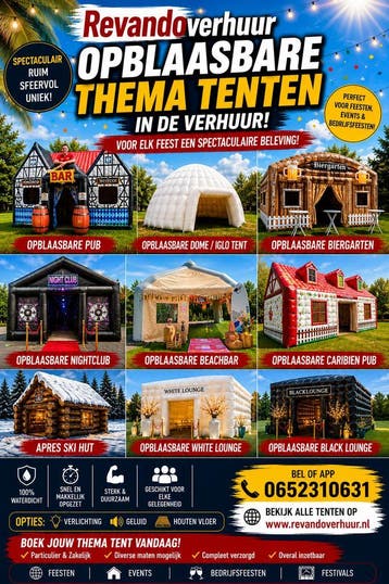 Springkussens.stormbanen en opblaasbare tenten verhuur, Ophalen of Verzenden, Nieuw, Overige