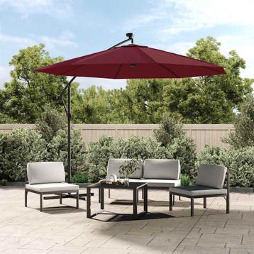 vidaXL Vervangingsdoek voor zweefparasol 300 cm bordeauxrood, Tuin en Terras, Zonneschermen, Verzenden, Nieuw