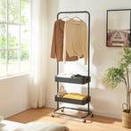 Kledingrek Kumad kapstok op wielen 174,5x58x36 cm zwart [en., Verzenden, Nieuw