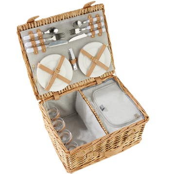 Picknickmand Föhr voor 4 personen, met koelvak & accessoires, Verzenden, Nieuw