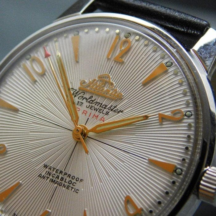 Atlantic Worldmaster PRIMA - 17 Jewels - XXL swiss vintage, Sieraden, Tassen en Uiterlijk, Horloges | Heren