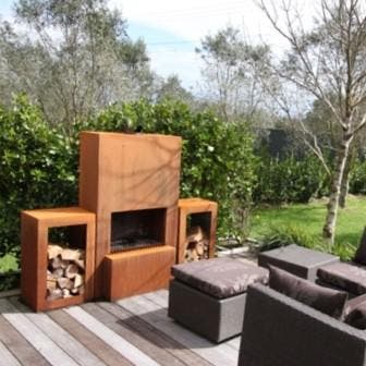 GardenMaxX Tuinhaard Pinacate XL Corten - Woodbox Edition, Tuin en Terras, Ophalen of Verzenden, Nieuw