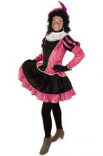 Pieten Jurk Pieternella Roze-Zwart - S, Verzenden, Nieuw