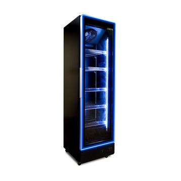 Zwarte Horeca Koelkast 380 Liter met Glasdeur en Blauwe LED, Ophalen of Verzenden, Nieuw in verpakking, Koelen en Vriezen
