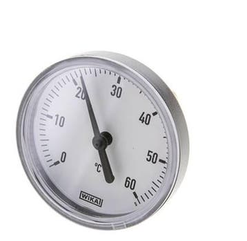 0 tot +60°C Plastic Bimetalen Thermometer 63mm Behuizing, Verzenden, Nieuw
