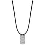Just Cavalli heren ketting zwarte leer en roestvrij staal, Sieraden, Tassen en Uiterlijk, Nieuw