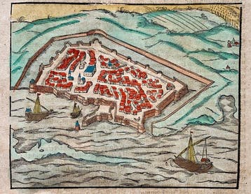 Cyprus - Famagusta; Sebastian Münster - (Contrafehtung der, Boeken, Atlassen en Landkaarten, Nieuw