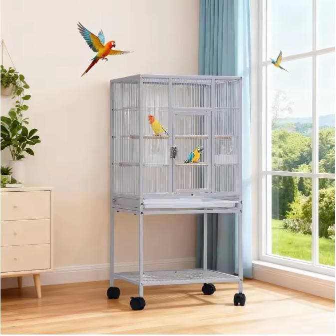 Vogelkooi met Rolstandaard Lade en Zitstokken 104 cm, Dieren en Toebehoren, Vogels | Hokken en Kooien, Nieuw, Verzenden