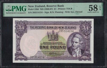 Nieuw-Zeeland. - 1 Pound ND (1960-1967) - Pick 159d (Zonder