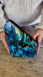 2,7 kg - Goud + Blauw + Turkoois kleuren Labradoriet, -