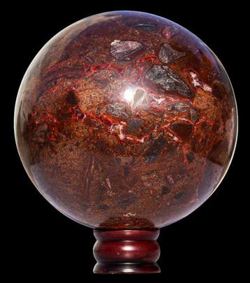 Museumkwaliteit 8,3 kg Bruine breccieerde jaspisbol - India