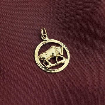 Gouden sterrenbeeld hanger; Stier (Hanger of bedel), Ophalen of Verzenden, Gebruikt, Goud, Overige merken