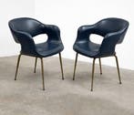 Fauteuil - Metaal, Synthetisch leder - Een paar fauteuils