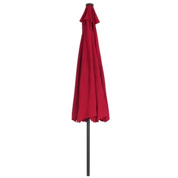 Parasol Athene Rood Ø330cm Lampjes op Zonne Energie, Verzenden, Nieuw