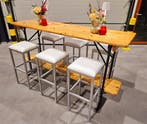Online veiling: Bartafel met 6 krukken, Huis en Inrichting, Tafels | Eettafels, Gebruikt