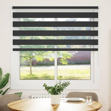 vidaXL Zebra rolgordijn 140,9 x 175 cm stofbreedte 136,7 cm, Huis en Inrichting, Verzenden, Nieuw, Zwart