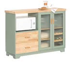 Groen Dressoir 120 cm met Glazen Deuren – MDF &amp; Hout, Verzenden, Nieuw