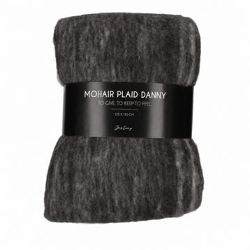 Jens Living Plaid Danny Mohair Wol - Antraciet, Huis en Inrichting, Woonaccessoires | Plaids en Woondekens, Verzenden, Nieuw