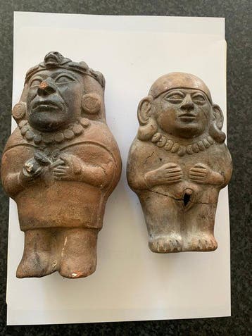 Moche-cultuur Terracotta Moche Figures - 22 cm