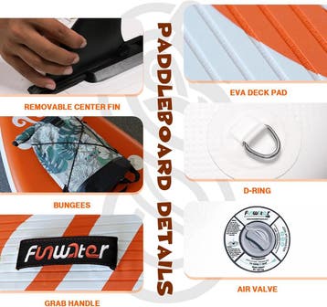 Sup Board - Opblaasbaar Paddle Board - 136 kg - Oranje/Wit -, Verzenden, Zo goed als nieuw