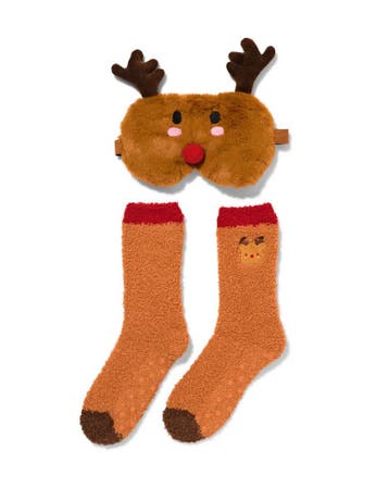 HEMA Slaapmasker en sokken rendier kerst, Verzenden, Nieuw