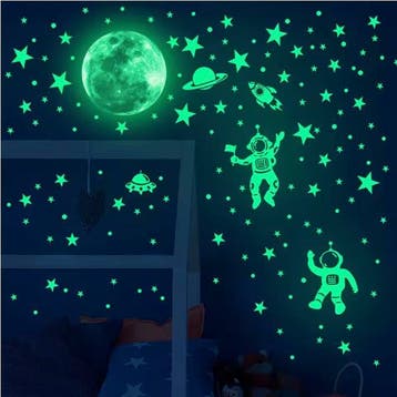 Glow in the Dark Maan en Sterren Muurstickers Kinderkamer, Verzenden, Nieuw