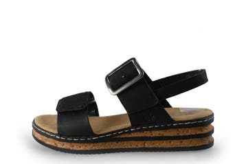 Rieker Sandalen in maat 38 Zwart, Verzenden, Zwart, Sandalen of Muiltjes, Gedragen