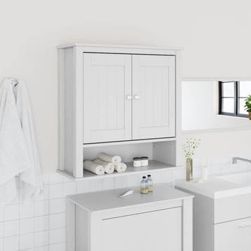 vidaXL Badkamerkast BERG 69,5x27x71,5 cm massief grenenhout, Verzenden, Nieuw, (Half)hoge kast