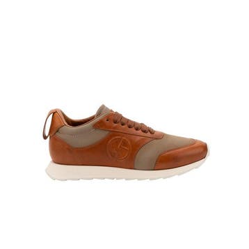 GIORGIO ARMANI - 7 UK - 41 IT - Sneakers Cognac Calf Leather, Nieuw