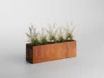 Adeqo cortenstaal plantenbak rechthoek 80 x 30 x 35 cm, Verzenden, Nieuw, Balkon, Metaal