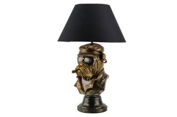 Tafellamp BULLDOG 55 cm brons met zwarte kap - 48005, Ophalen of Verzenden, Nieuw