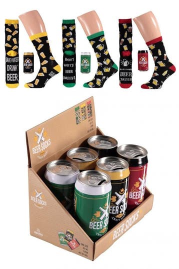 Bier Sokken in Bier Blik met spaarpot! - Rood, Verzenden, Nieuw