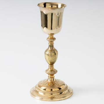 Liturgische miskelk met zilveren cup. - Kelk - .950 zilver