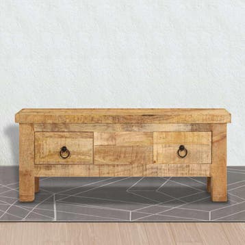 vidaXL Salontafel 90x45x35 cm massief mangohout, Huis en Inrichting, Minder dan 50 cm, 50 tot 100 cm, Verzenden, Nieuw