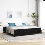 vidaXL Boxspringbed met matras Zwart 200 x 200 cm Stof, Verzenden, Nieuw, Zwart, Stof