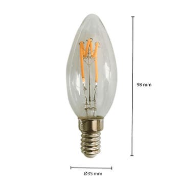 LED FILAMENT | E14 | LED KAARSLAMP | DIMBAAR | CLEAR | 1.6W, Huis en Inrichting, Lampen | Losse lampen, Ophalen of Verzenden, Nieuw