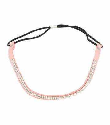 Haarband Glitter 0,6cm - Strass Steentjes - Roze, Nieuw