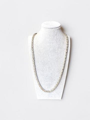 Zonder minimumprijs - Halsketting Zilver - Koningsschakel,, Nieuw