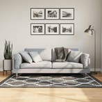 vidaXL Vloerkleed wasbaar 120x180 cm zwart en wit, Verzenden, Nieuw, Zwart