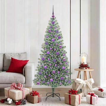 vidaXL Kunstmatige Kerstboom Sneeuw Gevlochten met LED Licht, Verzenden, Nieuw