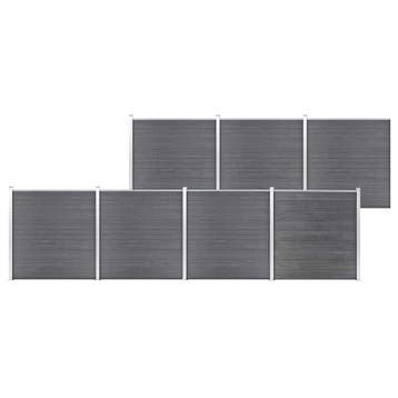 vidaXL Schutting 1218x186 cm HKC grijs, Verzenden, Nieuw, Kunststof, 1 tot 2 meter