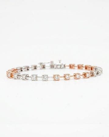 Tennis armband - 14 karaat Roségoud, Witgoud - 2.18ct. tw.