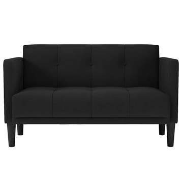 vidaXL Loveseat Bank Zwart 111 cm Stof, Verzenden, Nieuw, Stof, Minder dan 150 cm